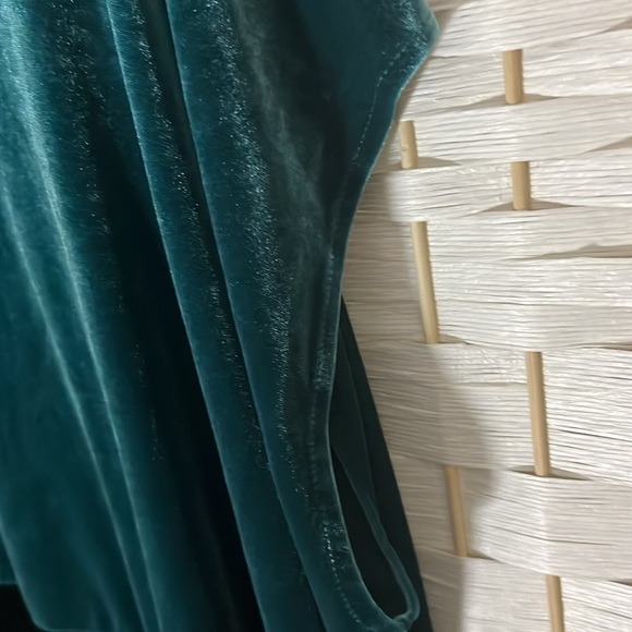 Alfani Teal Color Block Cap Sleeve Boat Neck Top S/XL - Picture 2 of 6